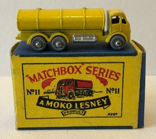 ORIG MATCHBOX SERIES 1950’s MOKO LESNEY No 11a YELLOW ERF ROAD TANKER ORIG BOX 2