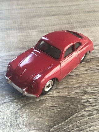 1960s Dinky Toy Porsche 356a Coupe No.  182 Die Cast Toy Car Red In Look