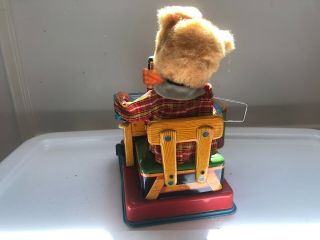 vintage battery operated teddy the artist Bear Tin toy by Yonezawa Y Co 8