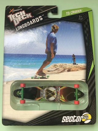 Tech Deck Longboard " Sector Nine " Finger Skateboards Rare Stripes