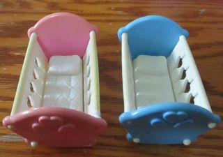 Fisher Price - Mattel Loving Family Pink And Blue Baby Cradles 9