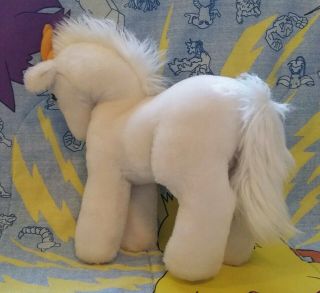 Dakin & Co 1980 Vintage Unicorn Plush Pony Horse White Yellow Stuffed Animal 2
