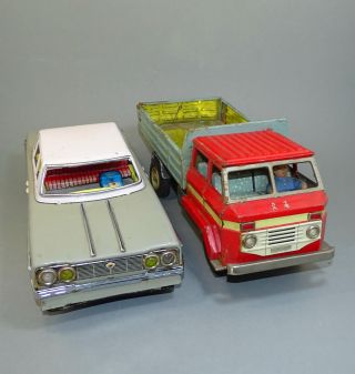 Vintage Tin Toy Truck China Me 723,  Bonus Me 728 - For Restoration Or Parts