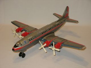 Vintage Nomura American Airlines Electra Ii Tin Battery Operated Toy Airplane