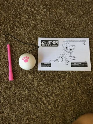 Zoomer Kitty Interactive Cat Robot Black White charging cable,  instructions,  toy 4