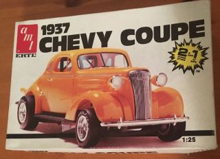 Amt Ertl 1937 Chevy Coupe Model Kit 1:25 Scale Kit 6579 2 In 1