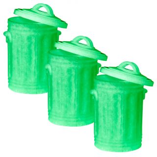 Set Of 3 Glow In The Dark Trash Cans For Wwe Wrestling Action Figures