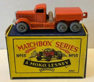 Orig Matchbox Series – 1958 Moko Lesney No.  15a Orange Mover Truck Orig Box