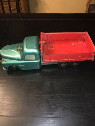 Structo Red/green Dump Truck Pressed Steel Paint
