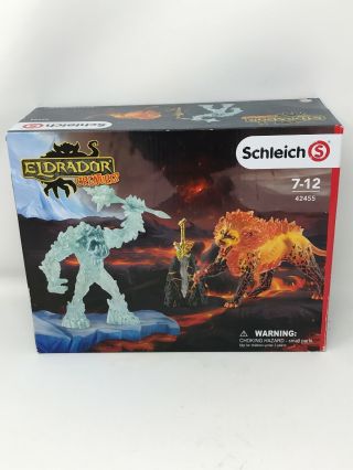 Schleich Eldrador Frost Monster Vs Fire Lion Battle For The Weapon Set