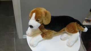 Large Beagle Puppy Dog Soft Stuffed Animal Plush About 18 ",  Tail