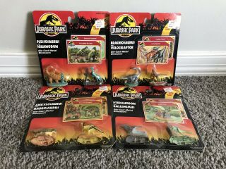 1993 Kenner Jurassic Park Die - Cast Metal Dinosaurs Set Of 4 Vintage Nos
