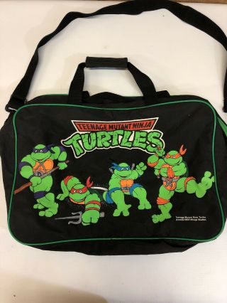 Vtg 1989 Tmnt Teenage Mutant Ninja Turtles Tote Gym Duffel Bag
