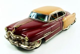 1951 Cadillac 12” Customized Japanese Tin Car By Marusan Nr