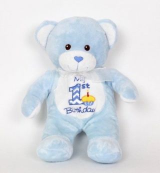 Dan Dee Blue Teddy Bear My 1st Birthday Stuffed Plush Toy My First Birthday