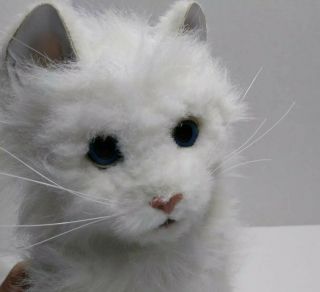 2006 FurReal Friends Plush Cat Lulu Interactive White Persian Kitty Blue Eyes 4