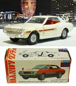 Tomica Dandy 003 1/45 1970 Toyota Celica 1600gt White Made In Japan