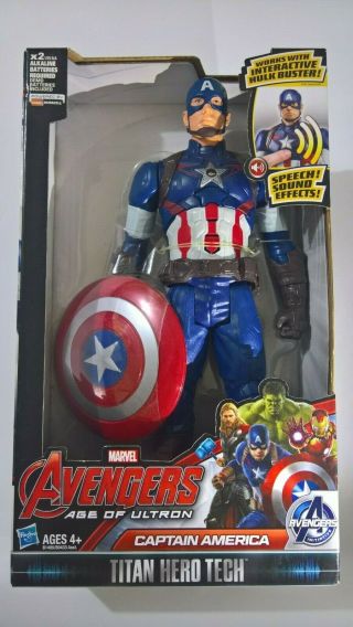 Battery Op Captain America Marvel Avengers Age Of Ultron Titan Hero Tech Hasbro