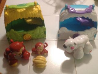 Fisher Price Animals Monkey / Polar Bears Carry Playsets