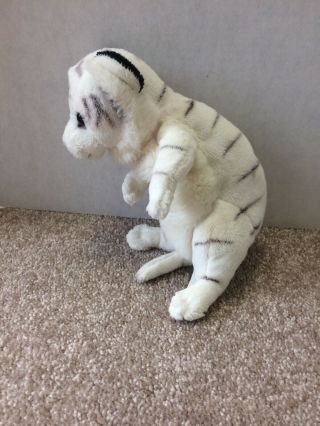 E&J Classic White Tiger Cub Plush Stuffed Animal Wild Cat Beans Toy 10 