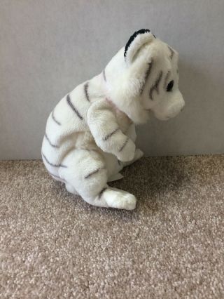 E&J Classic White Tiger Cub Plush Stuffed Animal Wild Cat Beans Toy 10 