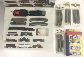 Bachmann N Scale Empire Builder Electric Train Set 24009,  Extra Track & Cars