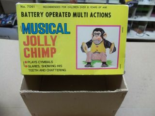 1950/60 ' s Battery Operated Multi Actions Musical Jolly Chimp Great 7