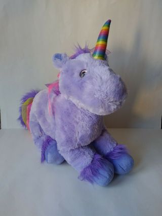 Purple Lavender Rainbow Unicorn Toys R Us Stuffed Animal Toy Plush Ribbons 22 "