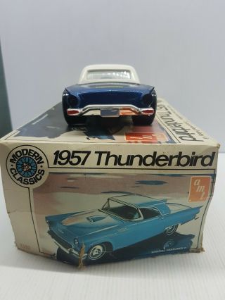 AMT 1957 Ford Thunderbird 1:25 scale model kit box built vintage T392 blue 1974 2