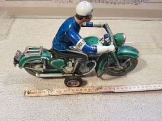 TIPPCO Tin Friction Police Motorcycle TCO - 598 - Germany - 28cm - 1950s 12
