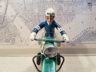 TIPPCO Tin Friction Police Motorcycle TCO - 598 - Germany - 28cm - 1950s 3
