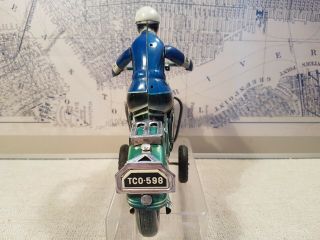 TIPPCO Tin Friction Police Motorcycle TCO - 598 - Germany - 28cm - 1950s 9
