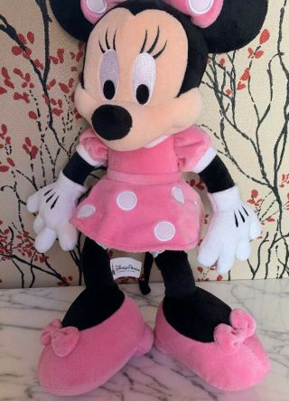 Disney Minnie Mouse 26 " Large Plush Doll Pink Polkadot Dress Stuffed Toy