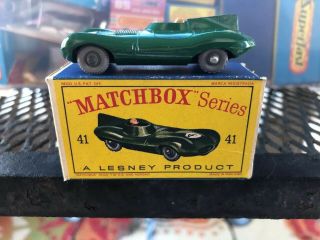 Matchbox Series 41 Green Jaguar Racing Car Lesney Product W/ Box