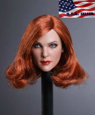 1/6 Female Head Sculpt Red Hair Gc019 B For 12 " Phicen Hot Toys Figure ❶usa❶