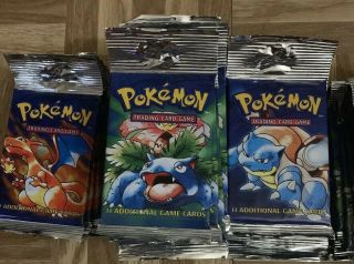 (1) 1999 Pokemon Base Set Unlimited Booster Long Pack Factory Unweighed