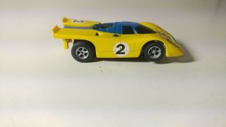 VINTAGE AFX HO SCALE SLOT CAR RACE CAR TRACK RACING MADE SINGAPORE YELLOW 2 3