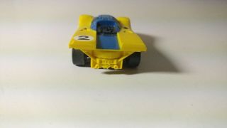 VINTAGE AFX HO SCALE SLOT CAR RACE CAR TRACK RACING MADE SINGAPORE YELLOW 2 4