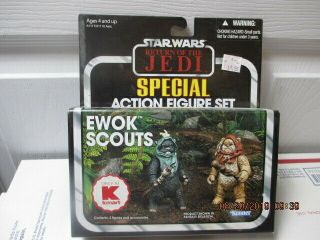 P202) Star Wars Vtg 2012 Ewok Scouts Widdle Warrick & Wunka Kmart Exclusive Moc