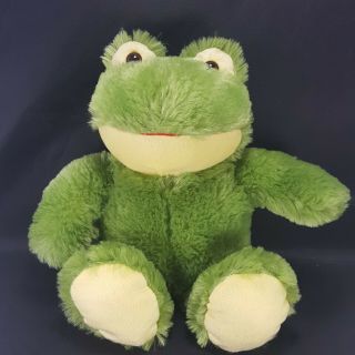 Kelly Toy Green Yellow Frog 9 " Tall Plush Stuffed Animal Toy Sitting Soft