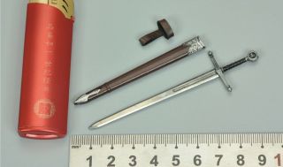Sword W/ Scabbard For Coomodel Pe001 Pocket Empires - Teutonic Knight 1/12 Scale