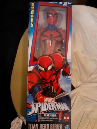 2016 Hasbro Titan Hero Series Marvel Spider - Man Spyder Knight 12 " Act Figure Nib