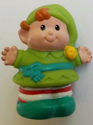 1997 Fisher Price Little People Santa Claus Green Elf Christmas Holiday Cute
