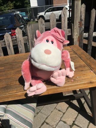 Vintage Mighty Star Maurice The Amorous Ape Pink Stuffed Animal Plush
