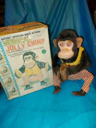" Musical Jolly Chimp " Battery Operated Made In Japan By " Daishin " Toys