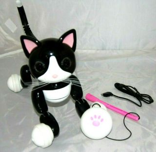 Zoomer Kitty Interactive Cat - Black / White Pet Robot Electronic Spin Master