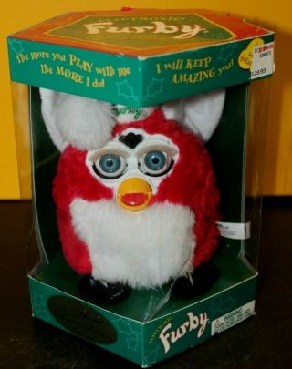 Furby Christmas Special Limited Edition Series 1999 Santa Hat & Story - Ec