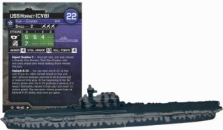 War At Sea Miniatures 1x X1 Uss Hornet Surface Action Nm With Card