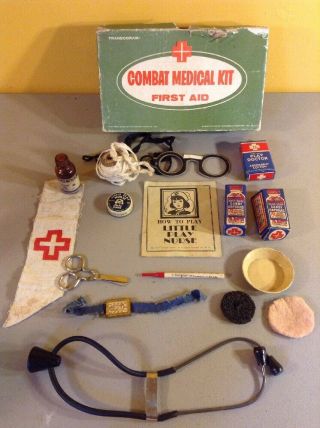 Vintage Combat Medical Kit Little Army Little Doctor Nurse Transogram Play Set