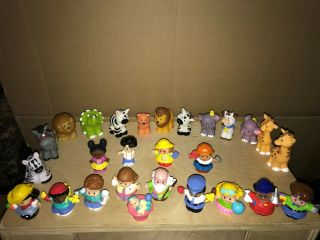 27 Asst Fisher Price Little People - Figures & Pets Very Good Pre - Owned